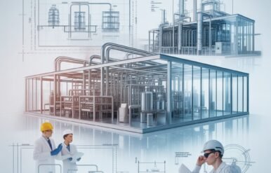 Pharmaceutical Plant Engineering & Design Consultancy Services Pharmaceutical plant engineering and design consultancy services infographic showing GMP-compliant layout planning, cleanroom design, HVAC systems, and turnkey pharma project solutions.