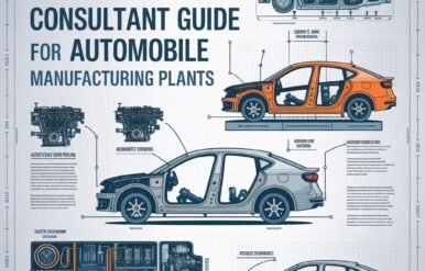 Automotive engineering consultant analyzing manufacturing plant layout and production systems for automobile industry optimization