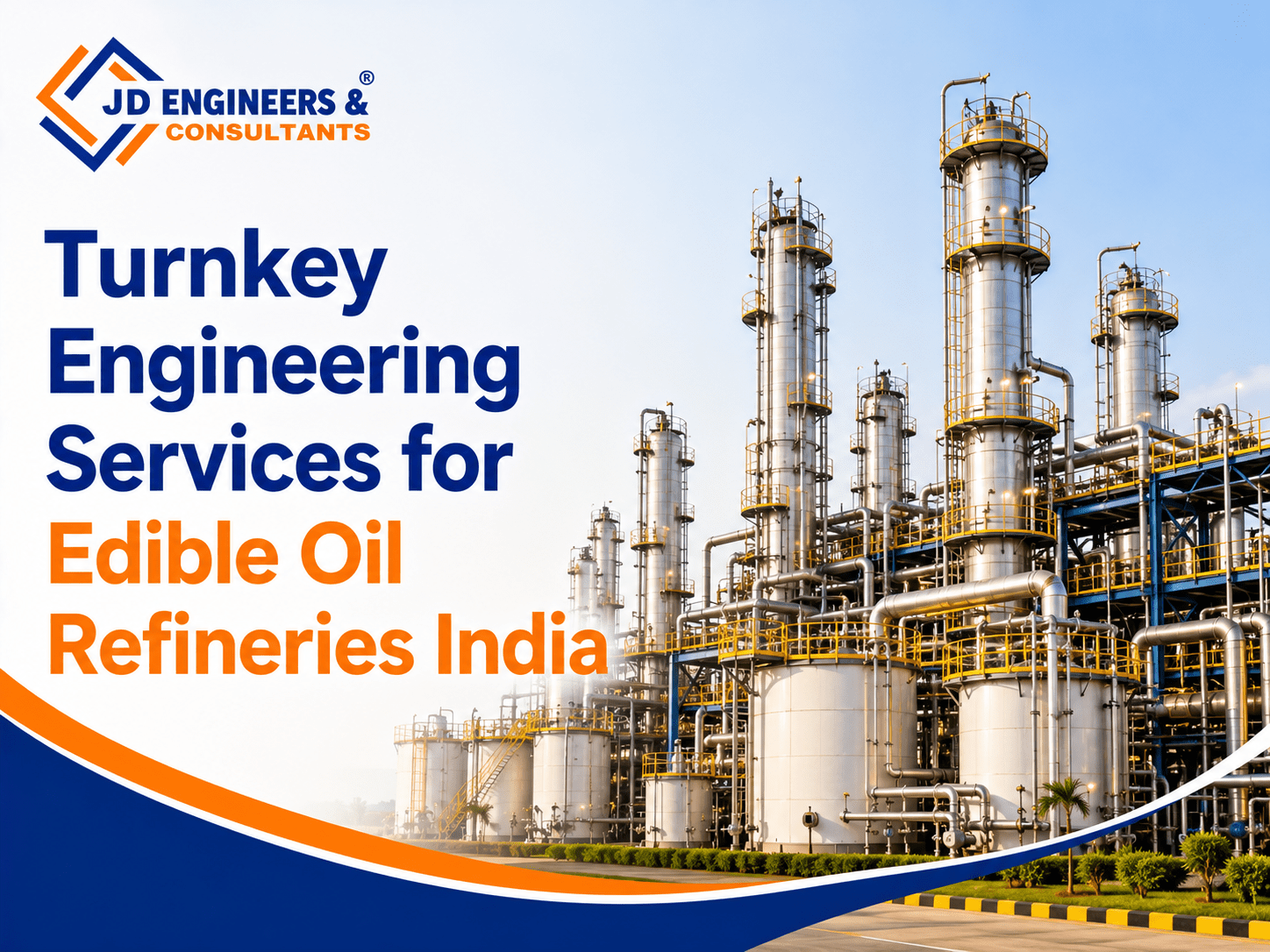 Turnkey engineering services for edible oil refineries in India, including refinery design, process engineering, plant layout, equipment integration, and edible oil manufacturing solutions.