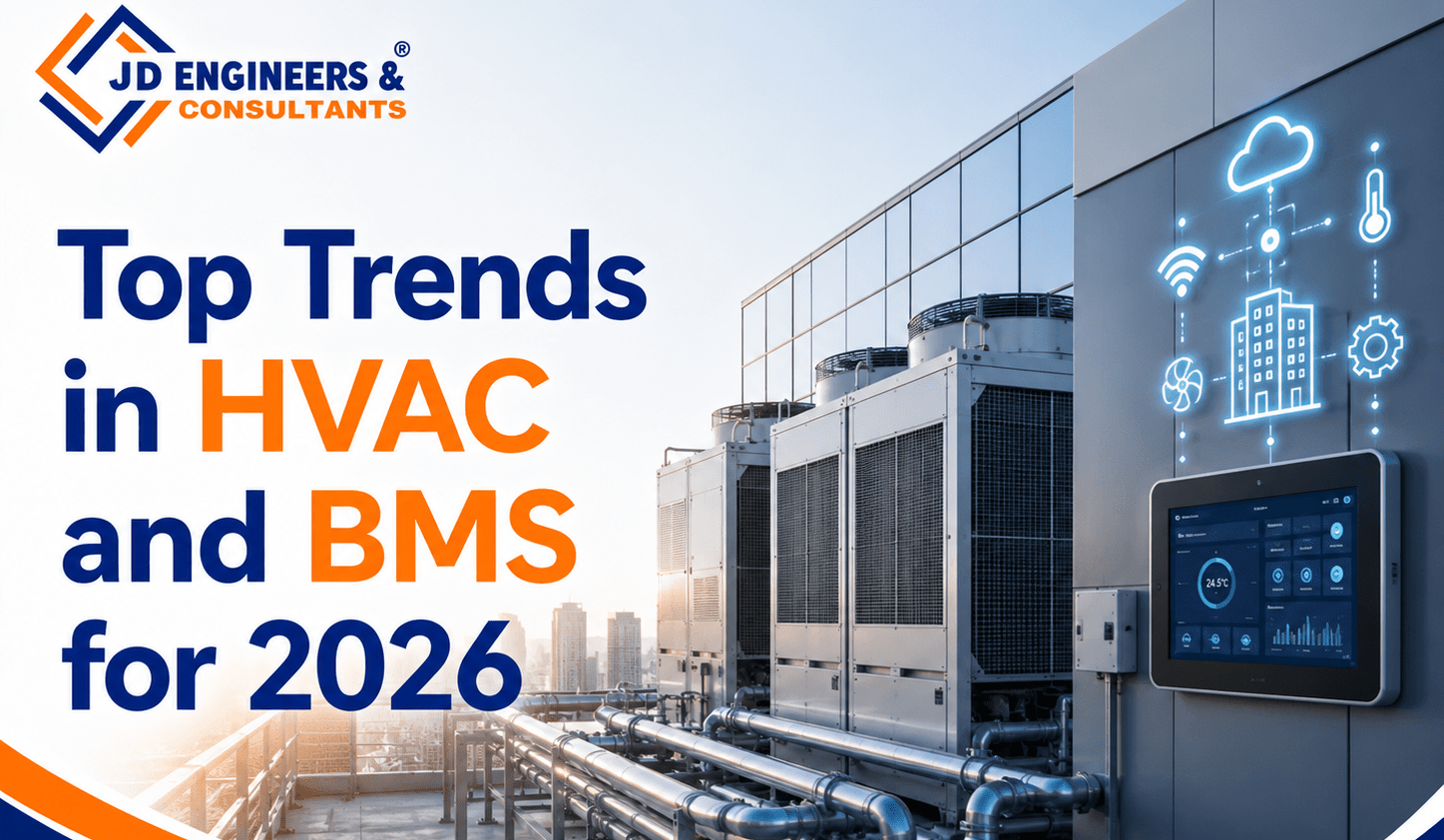 Top Trends in HVAC and BMS for 2026 infographic by JD Engineers & Consultants